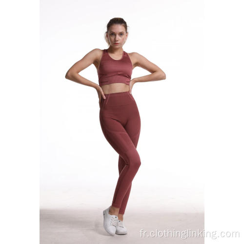 Legging de yoga sans couture avec soutien-gorge de sport